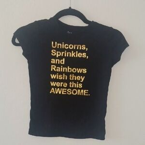 Cat & Jack Black and Gold Short Sleeve Tee